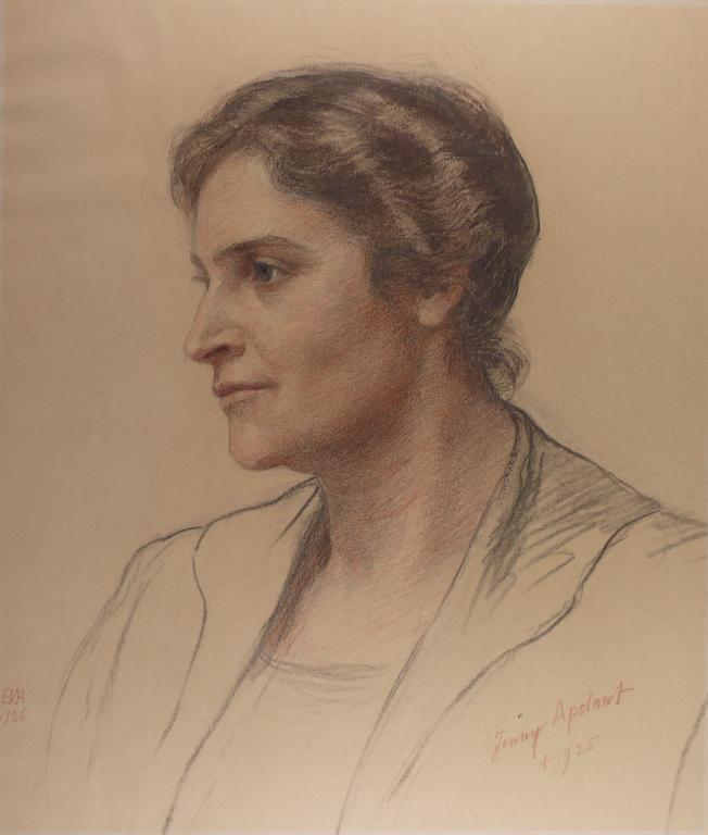 E. Kahn-Hensel, Porträtzeichnung Jenny Apolant, Frankfurter Stadtverordnete der DDP und von 1910 bis 1925 im Vorstand des Allgemeinen Deutschen Frauenvereins, 1926. Inv.-Nr. C30479 © HMF