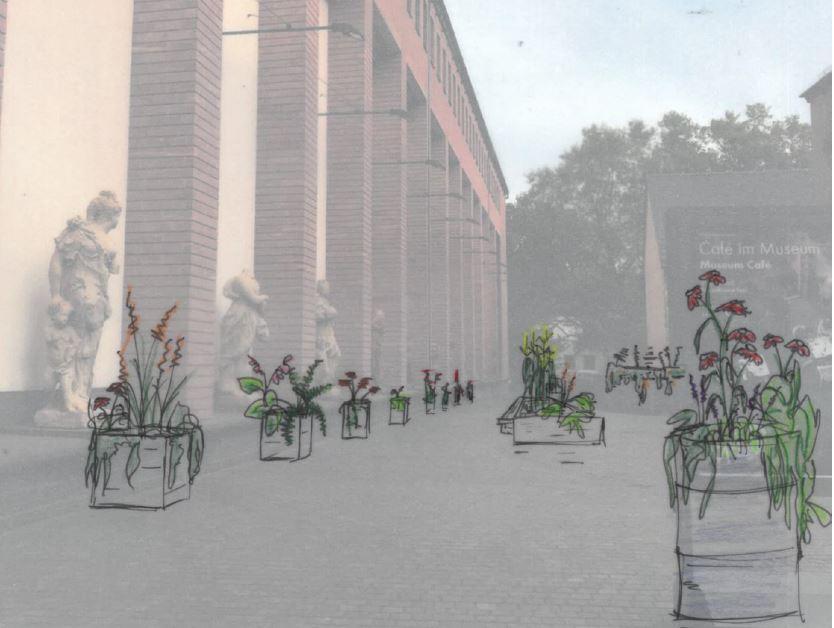 © Florian Noffke, Grünflächenamt Frankfurt Skizze vom bepflanzten Museumsplatz