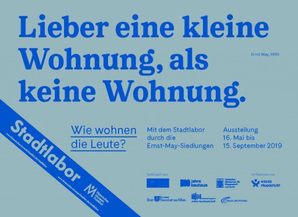 Ausstellungsplakat Wie wohnen die Leute? Mit dem Stadtlabor durch die Ernst-May-Siedlungen