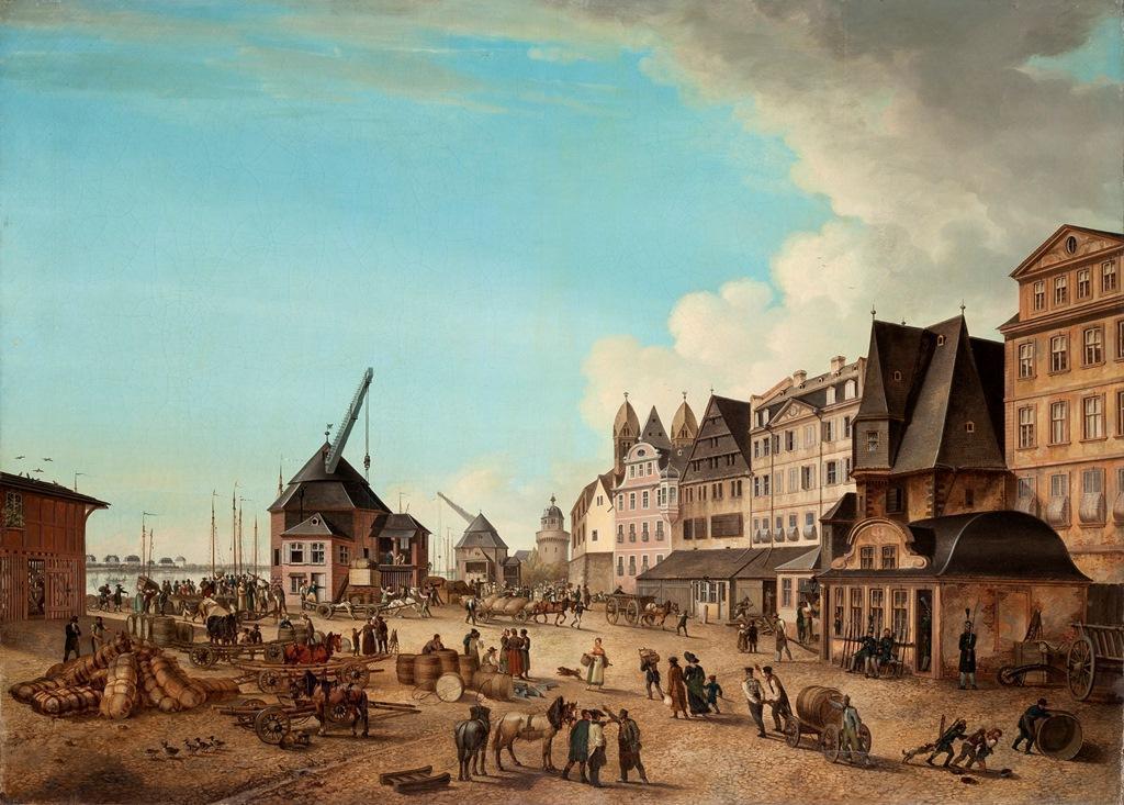 Johann Friedrich Morgenstern, Frankfurter Hafen um 1814 © HMF, Horst Ziegenfusz